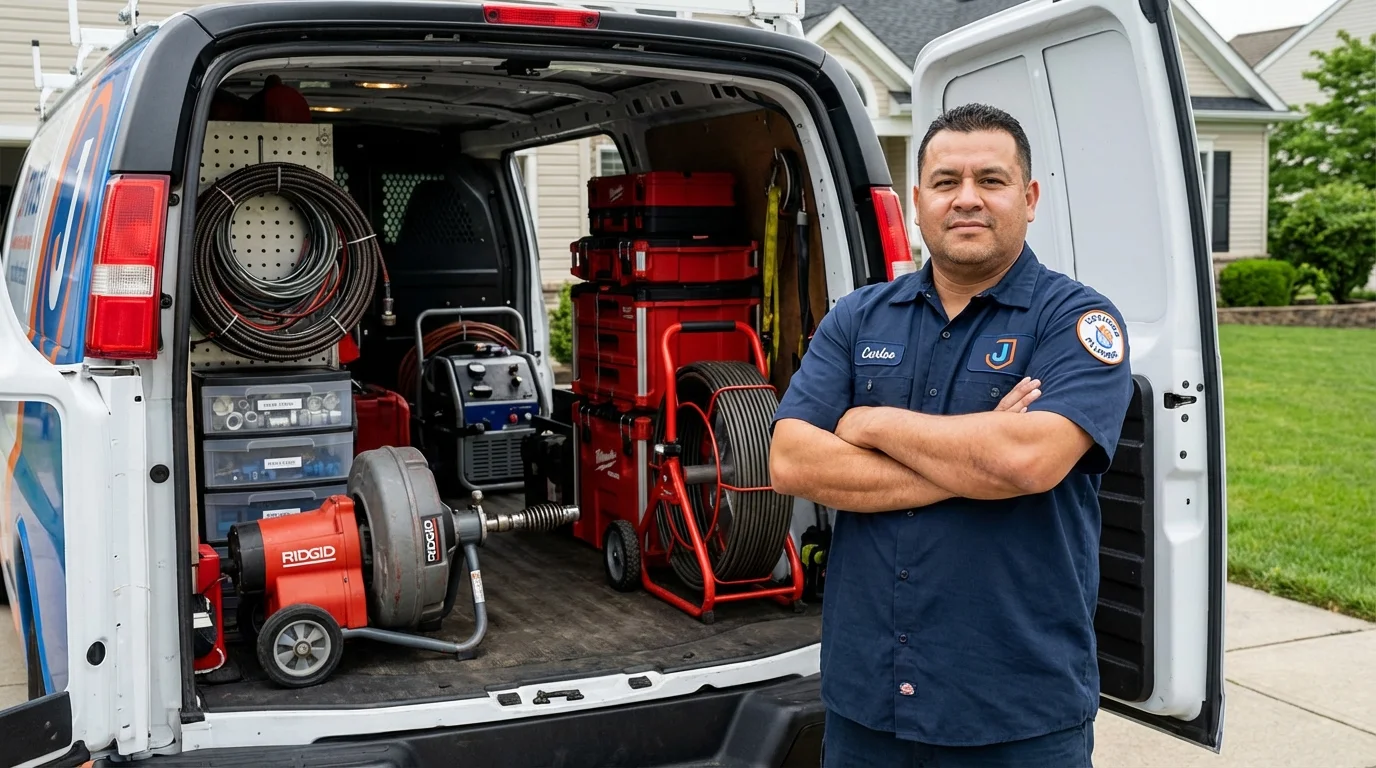 Professional drain cleaning equipment and Johns Plumbing LLC plumber in Maumelle